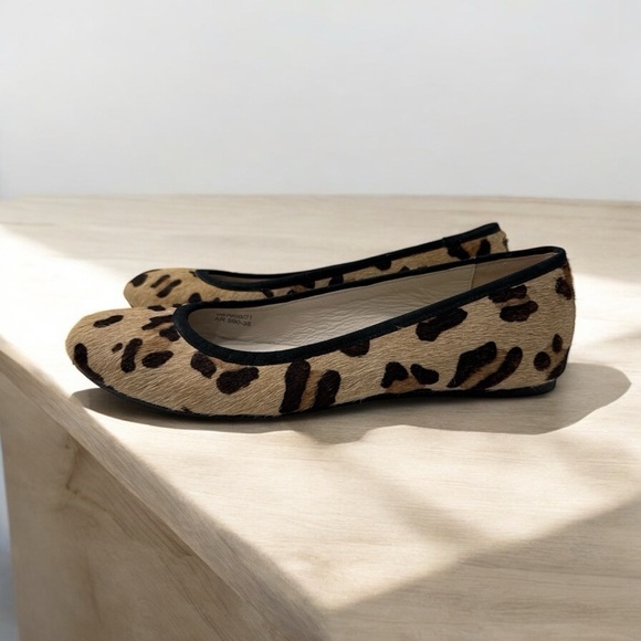 Boden Leopard Calf Hair Round Toe Ballet Flats Size 38 US 7 - Picture 7 of 11